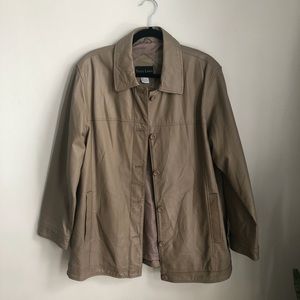 Vintage Beige Leather Jacket